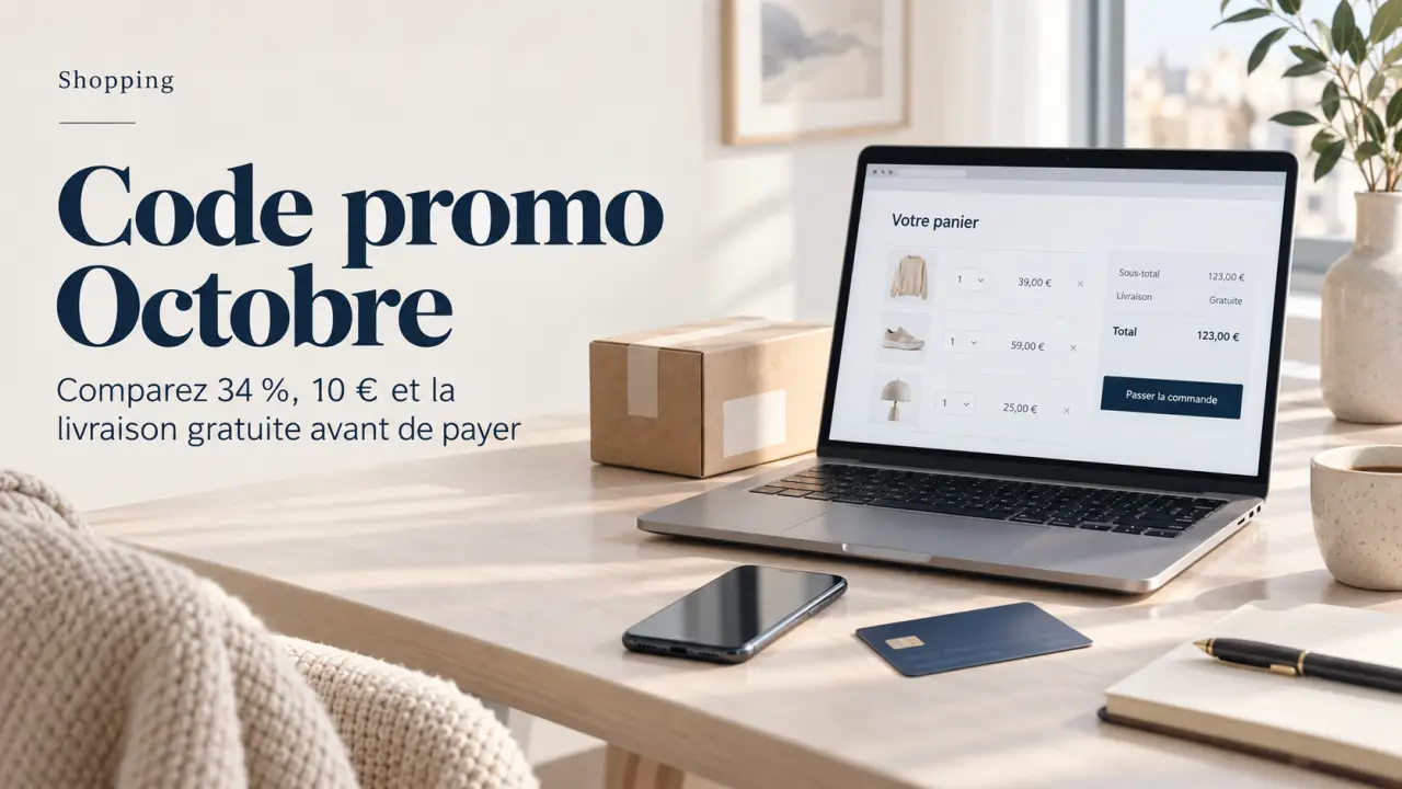 Code promo Octobre : comparez 34 %, 10 € et la livraison gratuite avant de payer