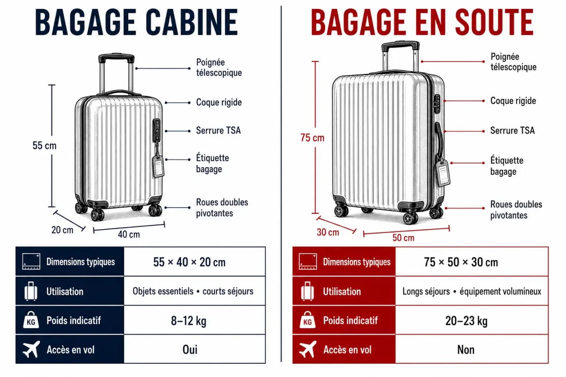 Différences entre valise cabine et soute pour choisir la meilleure marque de valises