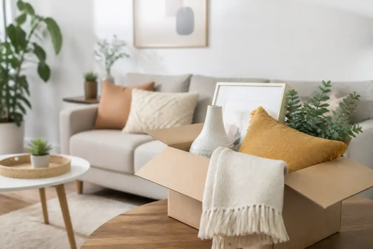 Déballage d’une Trend Box avec objets design colorés