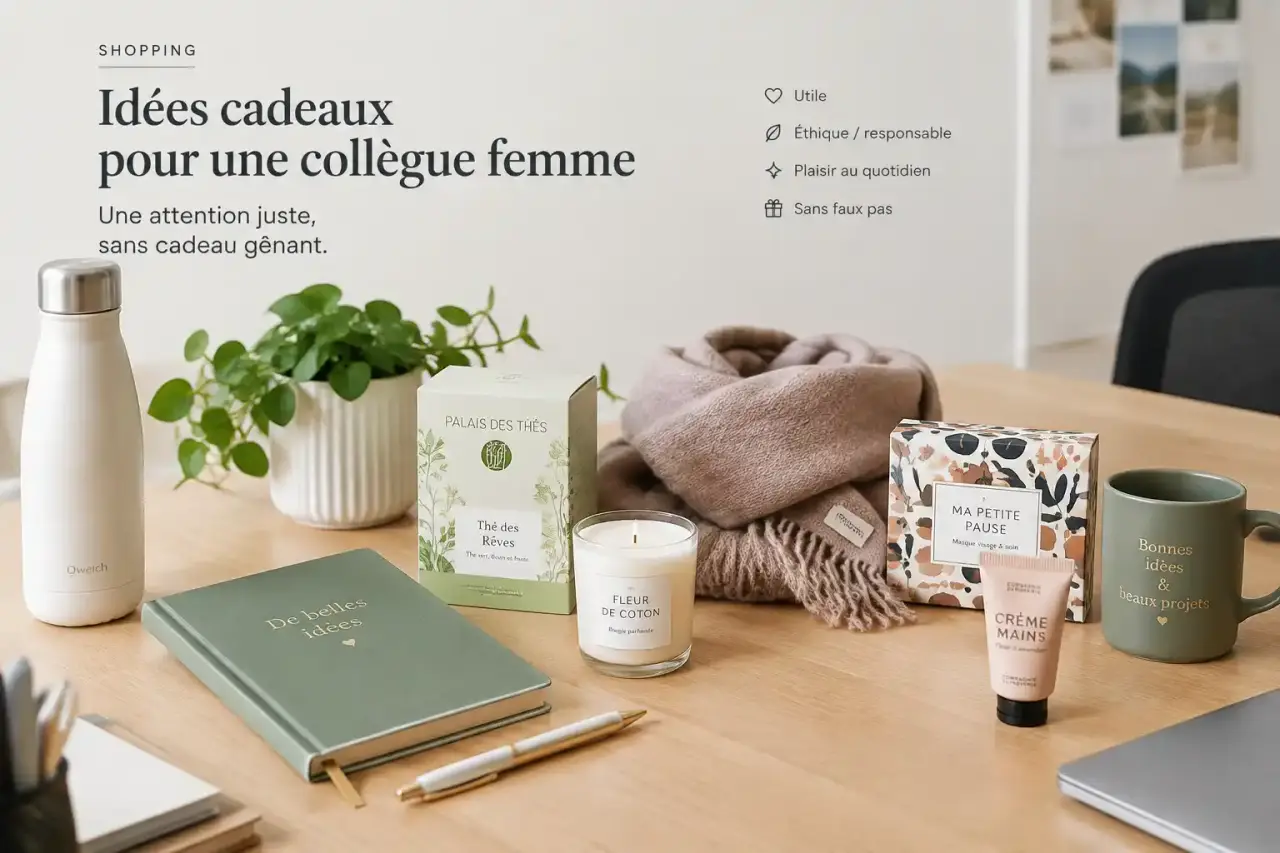 Idées cadeaux pour une collègue femme : une attention juste, sans cadeau gênant