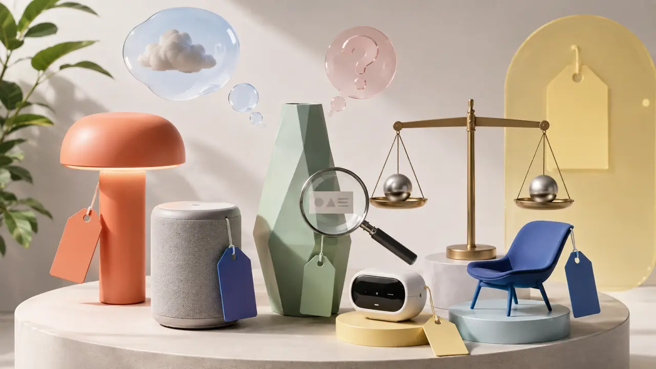 Sélection colorée d'objets design et d'accessoires lifestyle sur une table moderne