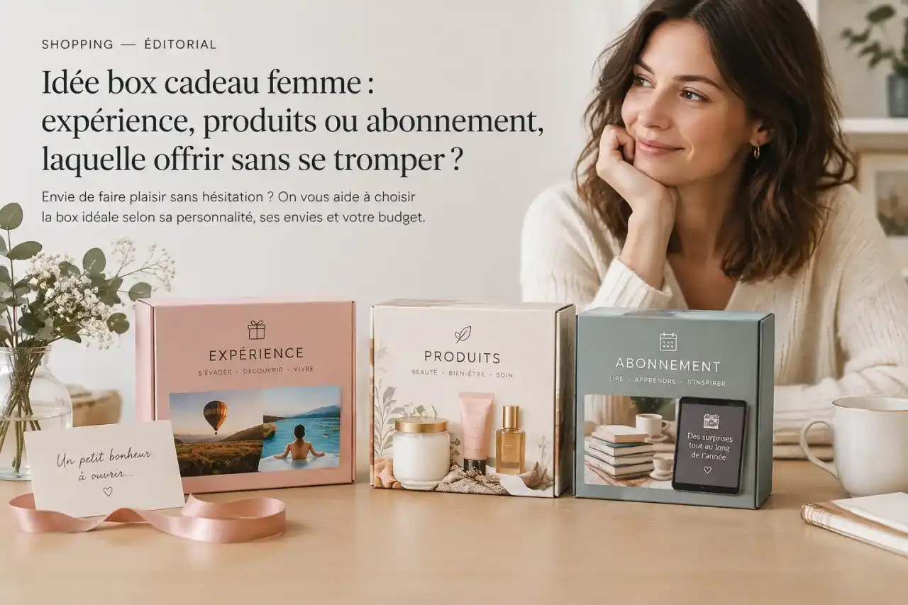 Idée box cadeau femme : expérience, produits ou abonnement, laquelle offrir sans se tromper ?