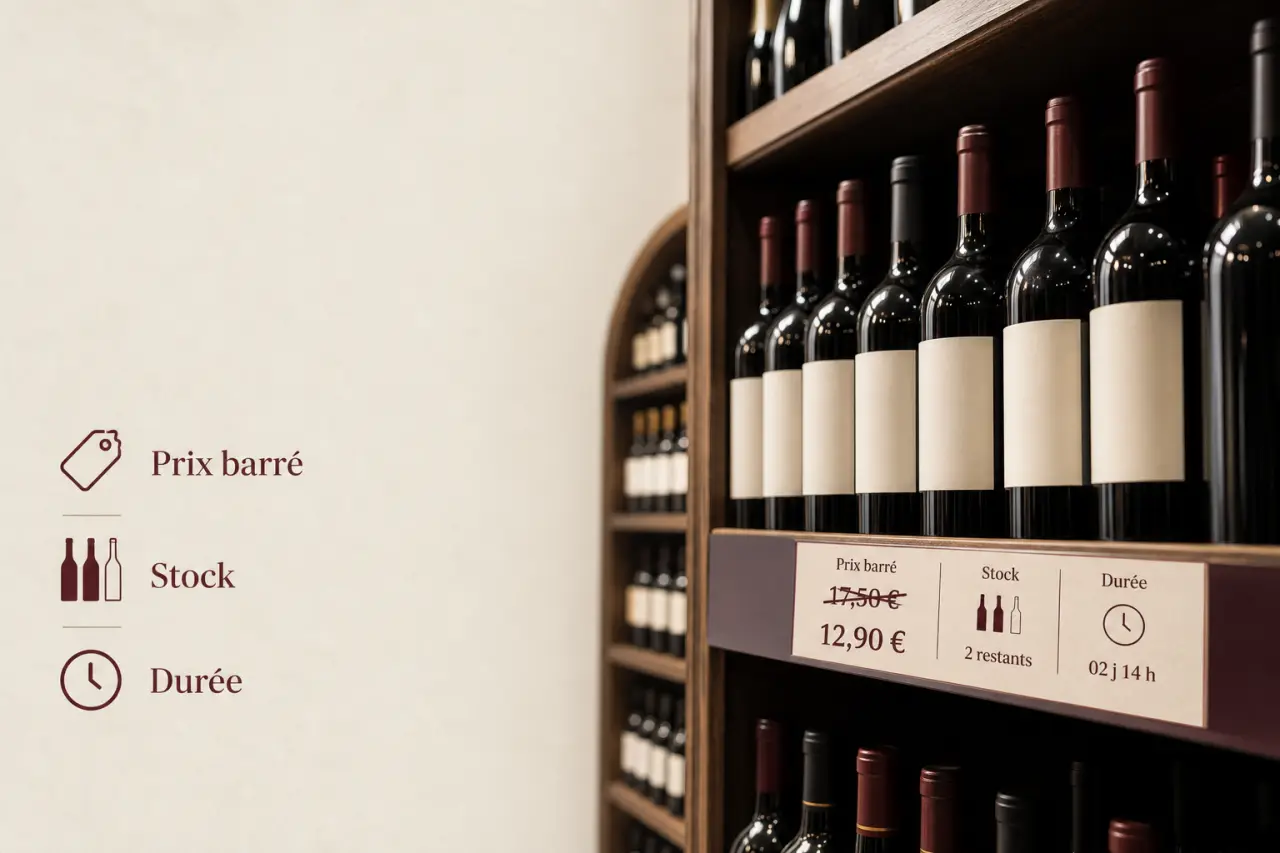 Promotion vin : comment lire le prix barré, le stock et la durée avant d’acheter ?