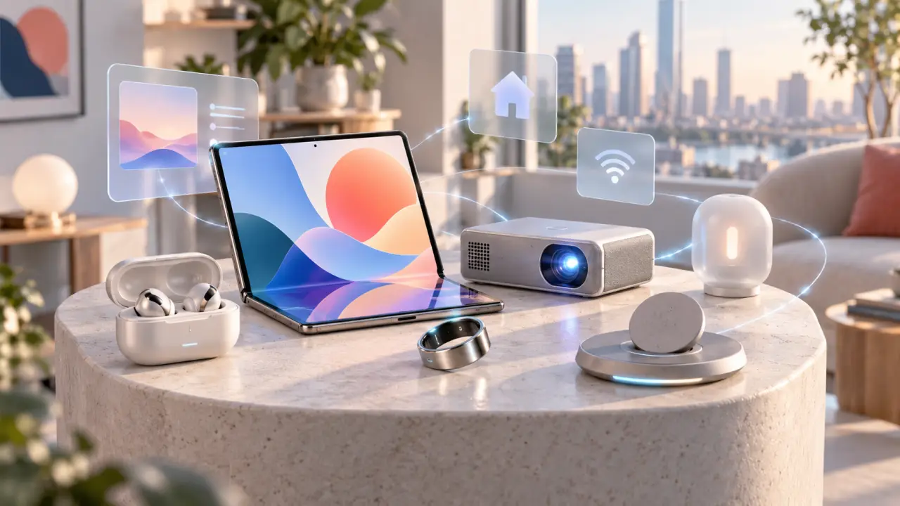 Sélection colorée d’objets connectés tactiles et nomades
