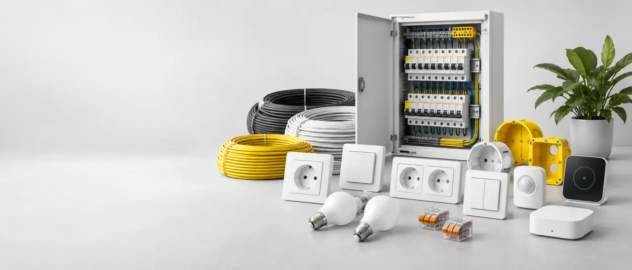 Elec44 réunit le matériel électrique d’une installation complète, du tableau à la maison connectée