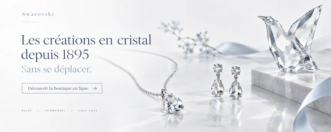 Swarovski boutique en ligne : les créations en cristal depuis 1895, sans se déplacer