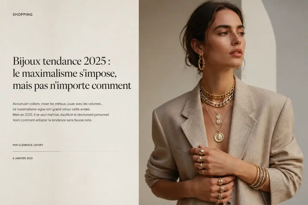 Bijoux tendance 2025 : le maximalisme s'impose, mais pas n'importe comment