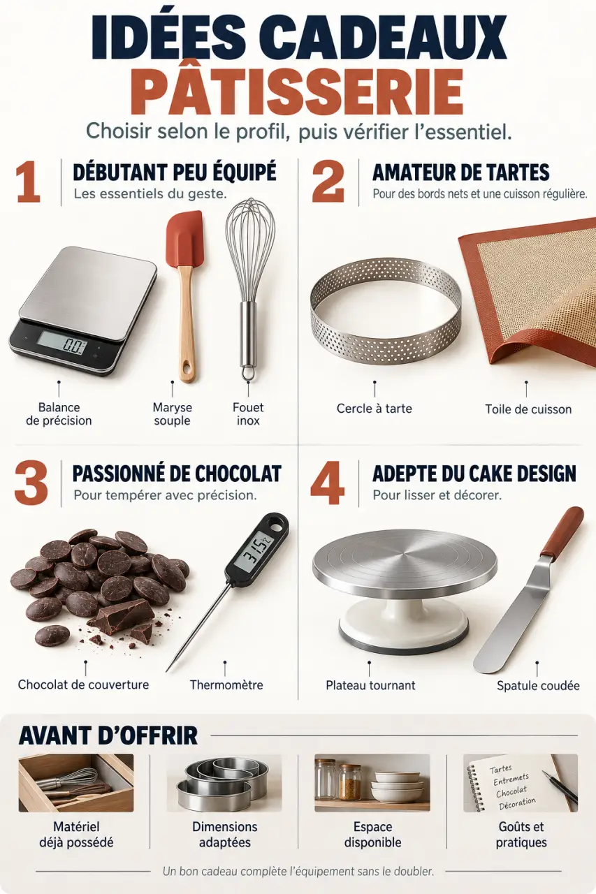 Idées cadeaux patisserie classées selon le profil du destinataire et le matériel adapté