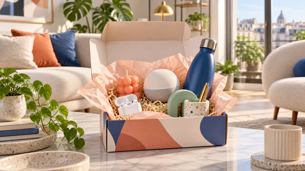 Déballage de la Trend Box dans un salon moderne