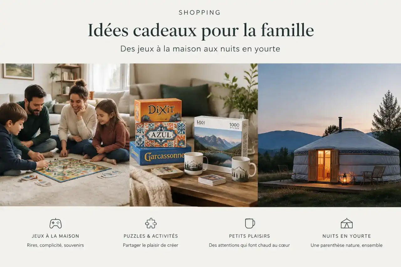 Idées cadeaux pour la famille : des jeux à la maison aux nuits en yourte