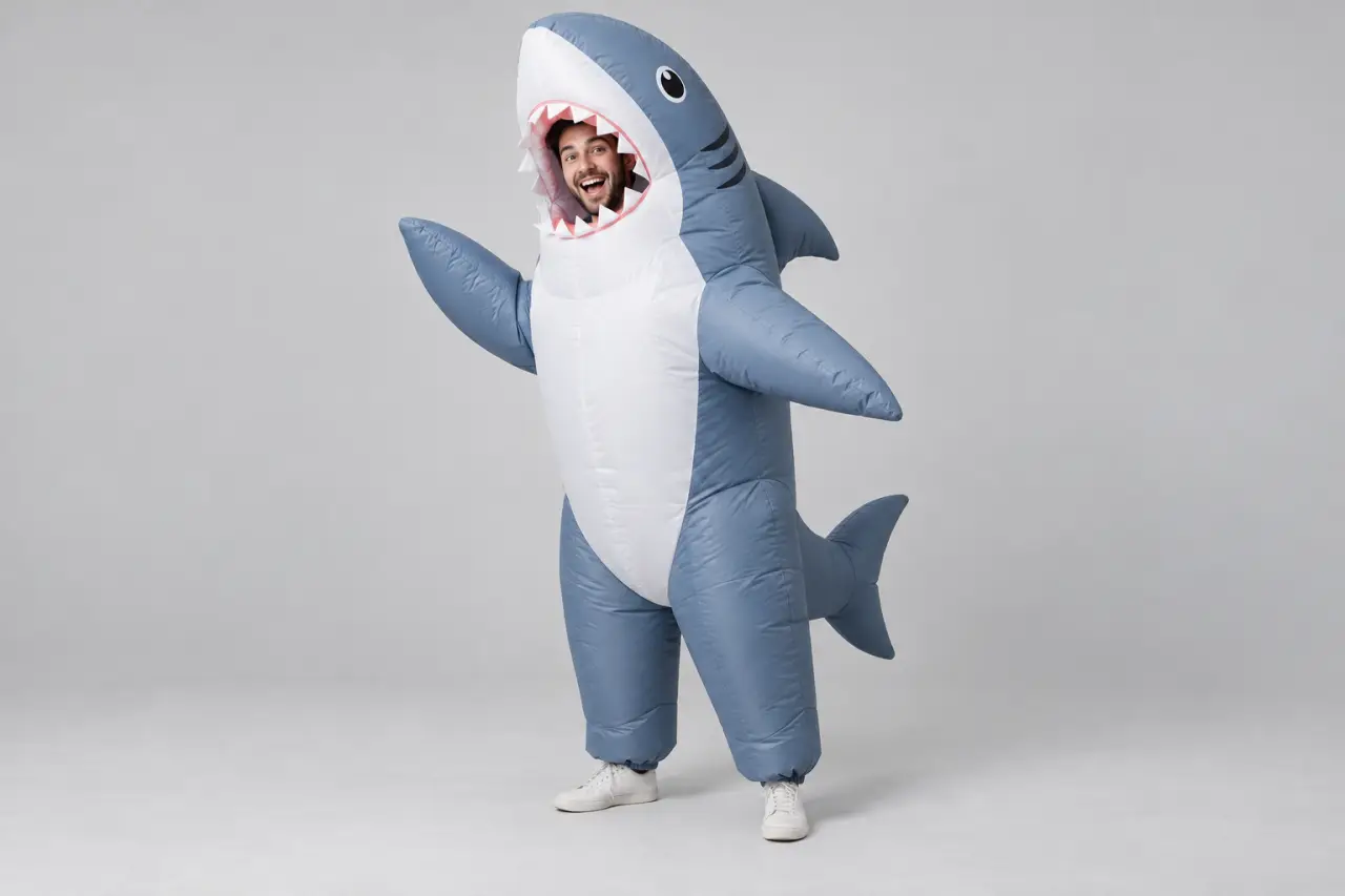 Déguisement requin gonflable adulte : le costume qui mord les fesses (ou pas)