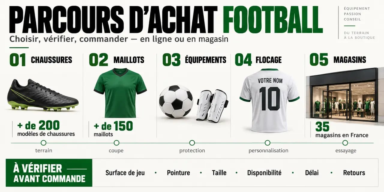 Espace Foot boutique en ligne : chaussures, maillots, flocage et critères à vérifier avant l’achat